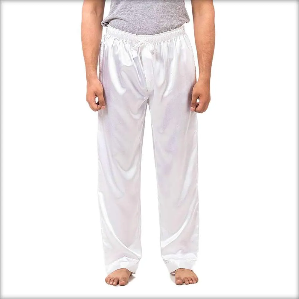 100% Polyester Solid Satin Men's Pajama MP51-WH