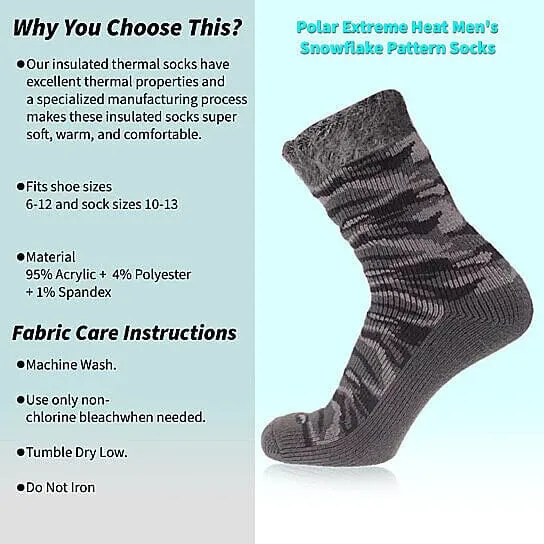 3-Pairs: Men's Insulated Thermal Soft Winter Warm Crew Socks