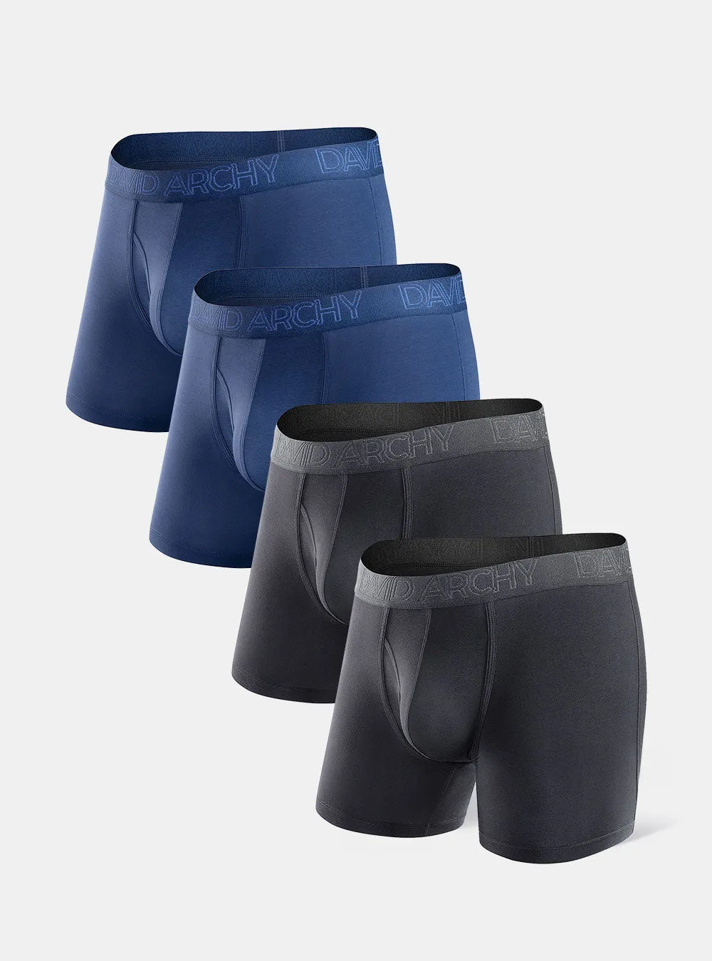 4 Packs Bamboo Rayon Breathable Soft Boxer Briefs