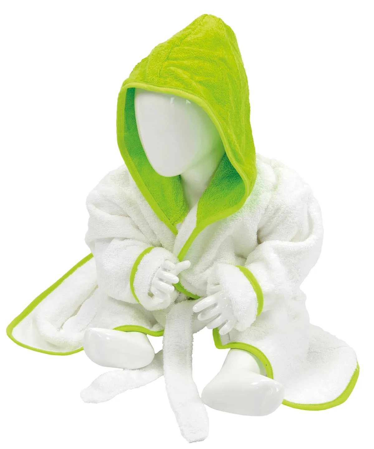 ARTG® Babiezz® hooded bathrobe | White/Lime Green