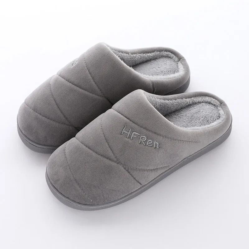 Big Size 47 Winter Warm Shoes Woman Men Indoor Slippers Soft Plush Lovers Home Floor Slipper Anti-slip Bedroom Slides SH080102