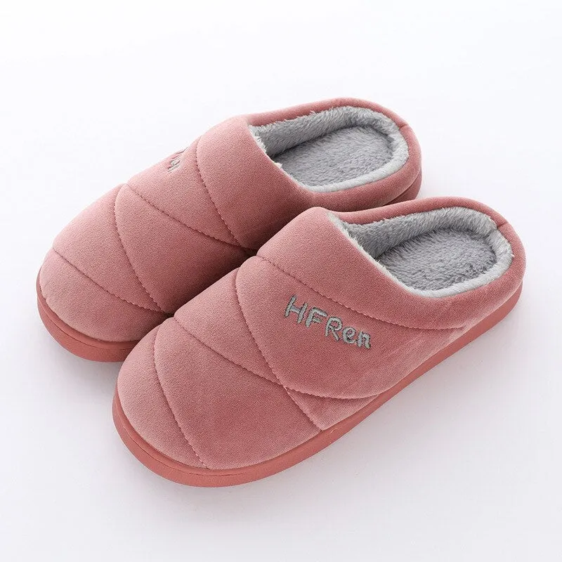 Big Size 47 Winter Warm Shoes Woman Men Indoor Slippers Soft Plush Lovers Home Floor Slipper Anti-slip Bedroom Slides SH080102