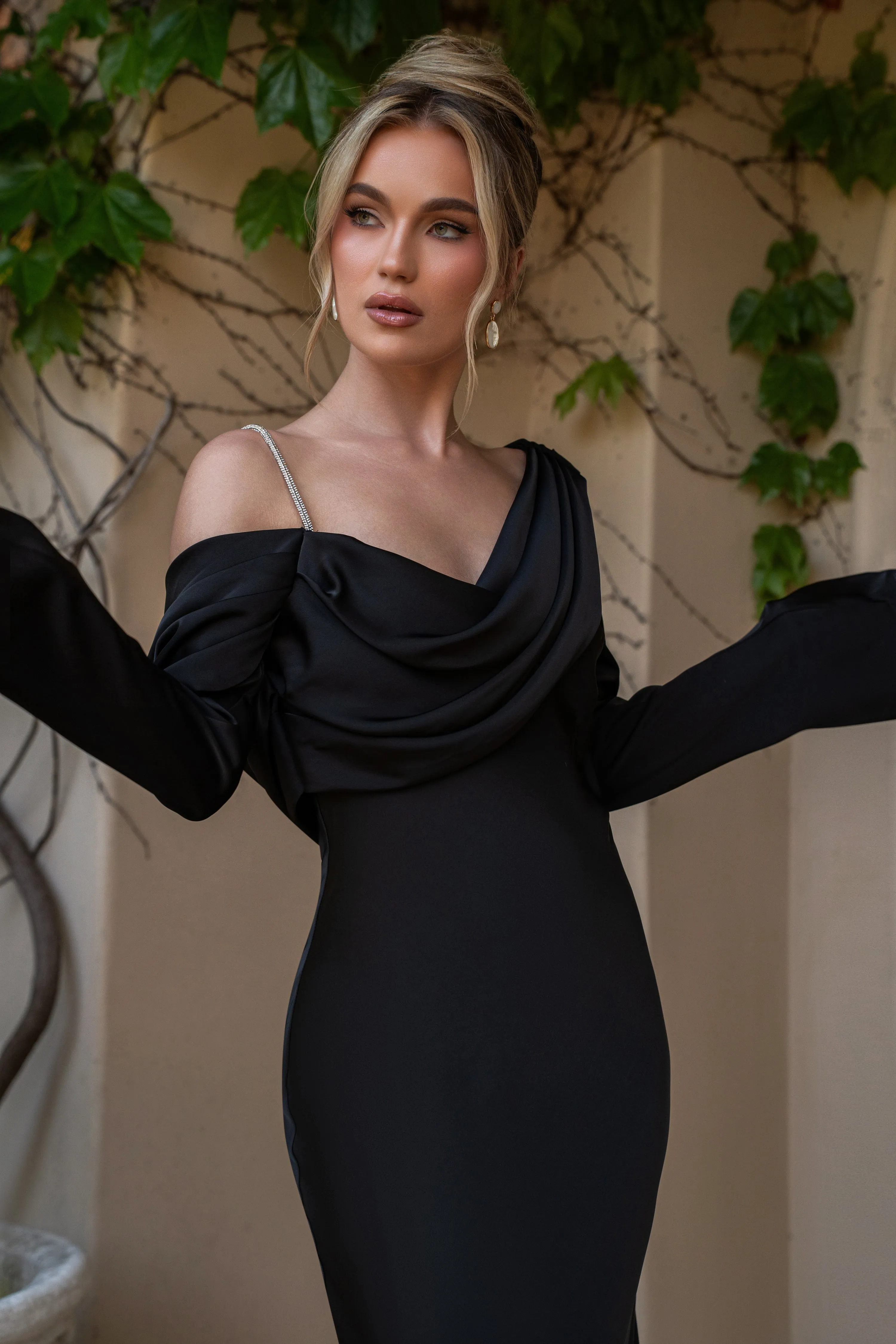 Black One And Only Satin Dress