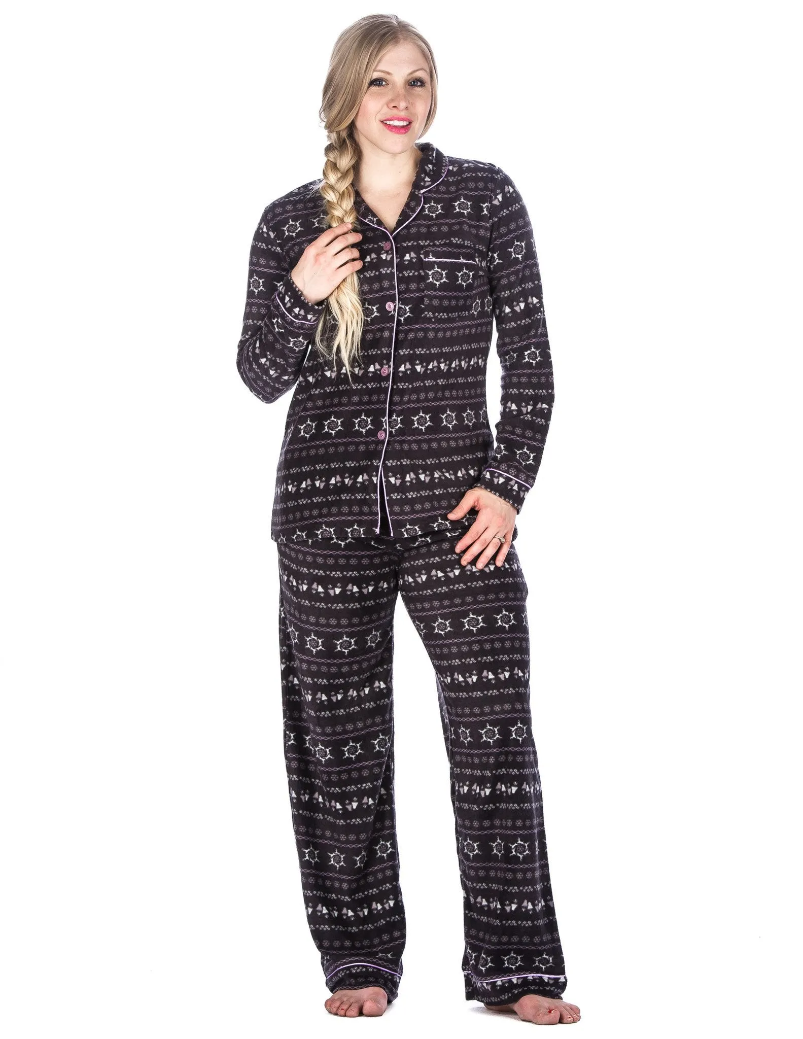 Box Packaged Women's Microfleece Pajama Sleepwear Set