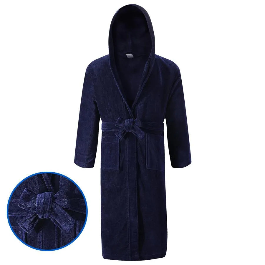 Boys Navy Terry Bathrobe