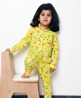 Candies Printed Night Suit Set For Girls