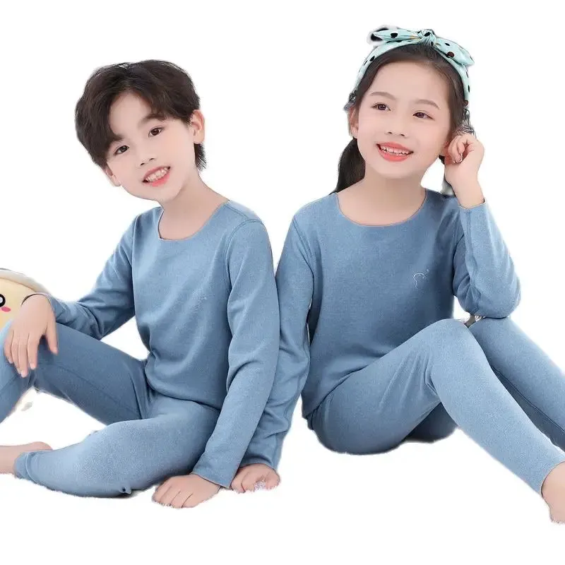 Children's Thermal Underwear Set Autumn Winter Thick Boy And Girls Traceless New Baby Autumn Clothes Warm Soft Sleep Wear 2-14Y