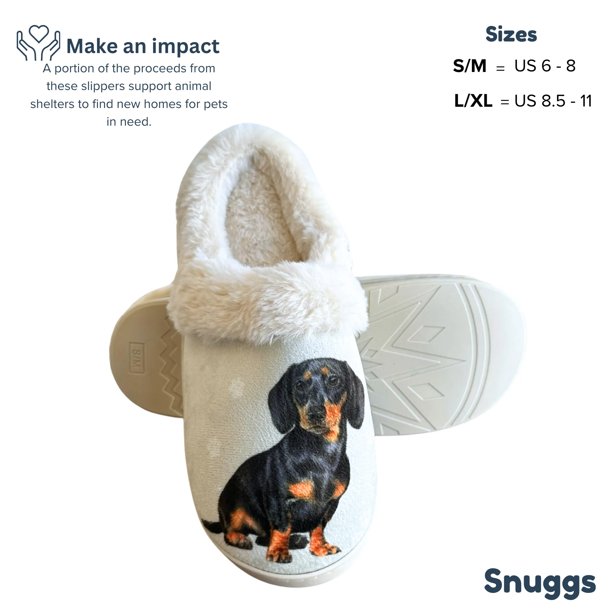 Dachshund Black Snuggs Slippers