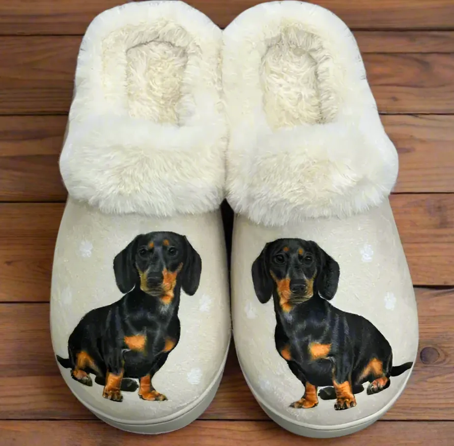 Dachshund Black Snuggs Slippers