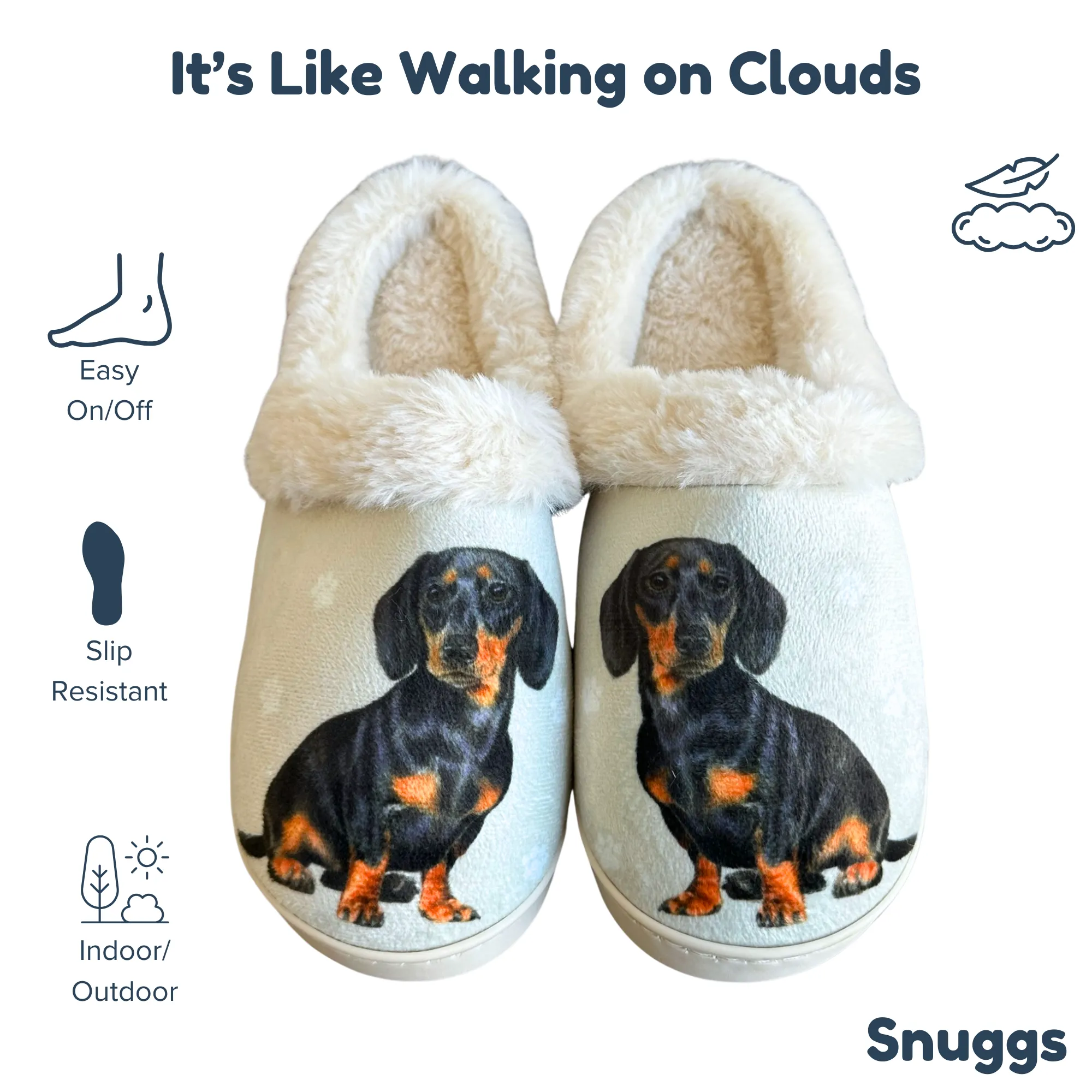 Dachshund Black Snuggs Slippers