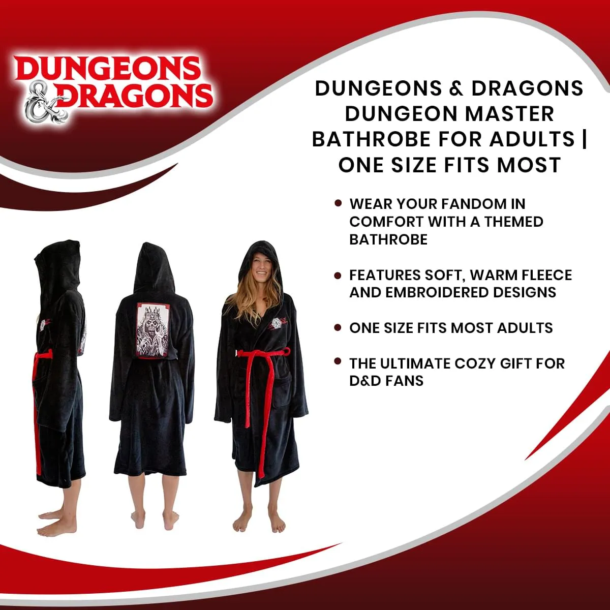 Dungeons & Dragons Dungeon Master Bathrobe for Adults | One Size Fits Most