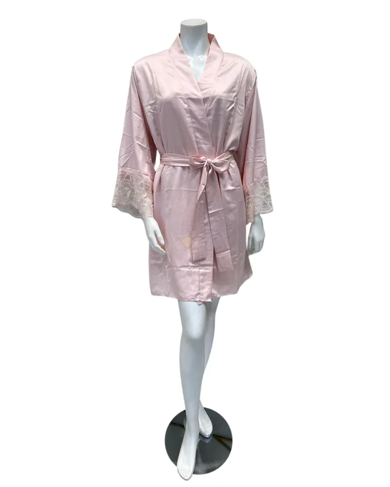 Flora by Flora Nikrooz Kit Matte Pink Chemise & Kimono Set