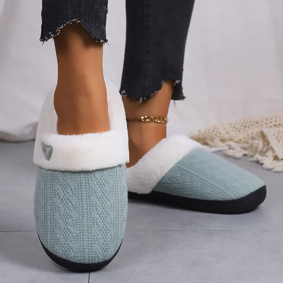 FluffKnit Cozy Plush Slippers | Fluffy Indoor Slippers