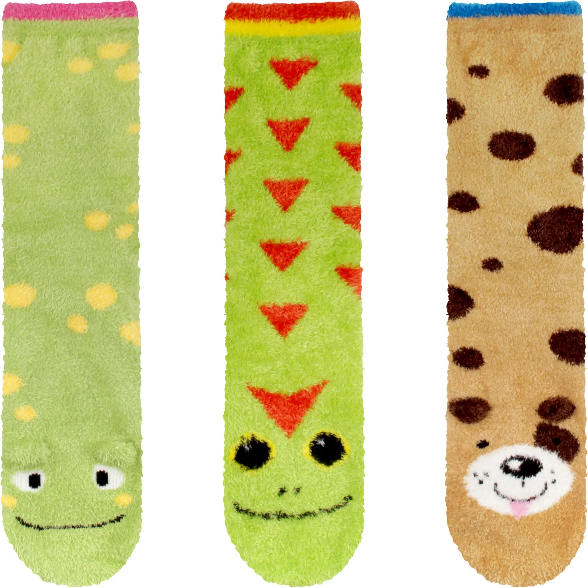 Fuzzy Cozy Microfiber Animal Socks Assortments - 3 Pairs