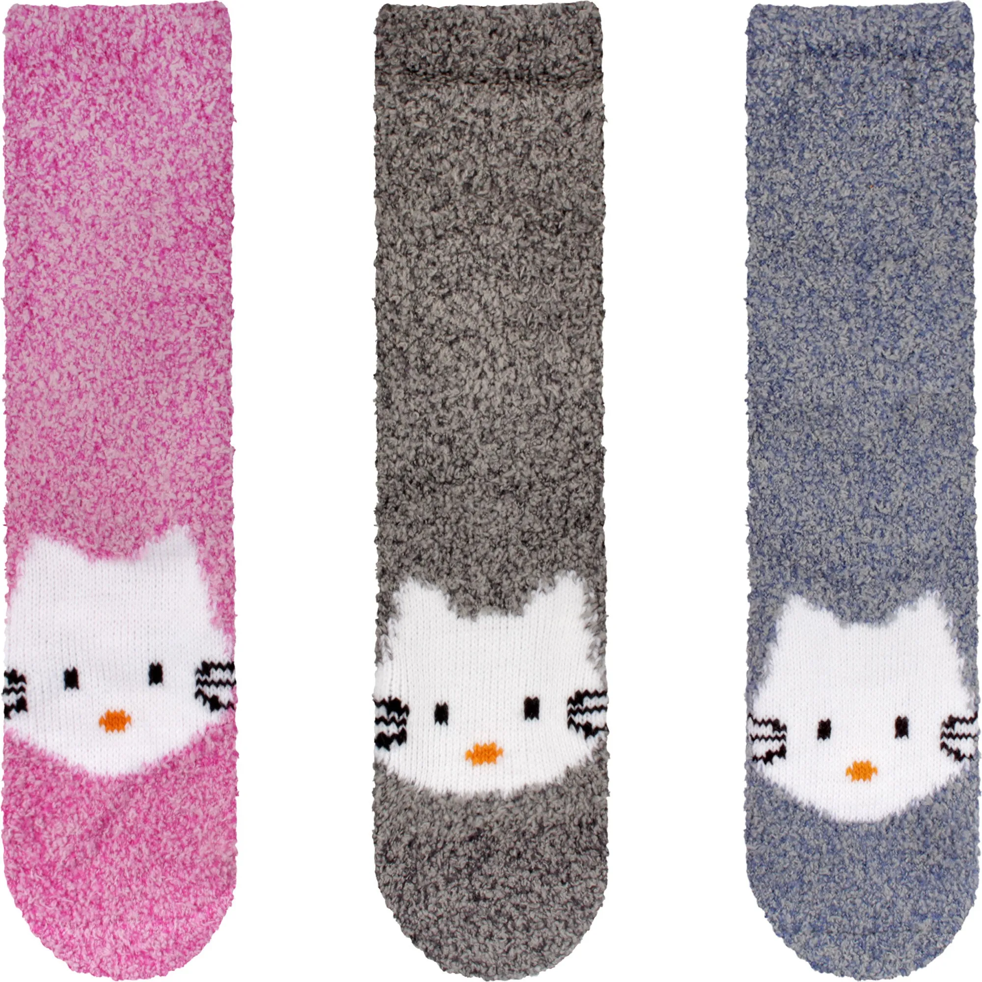 Fuzzy Cozy Microfiber Animal Socks Assortments - 3 Pairs