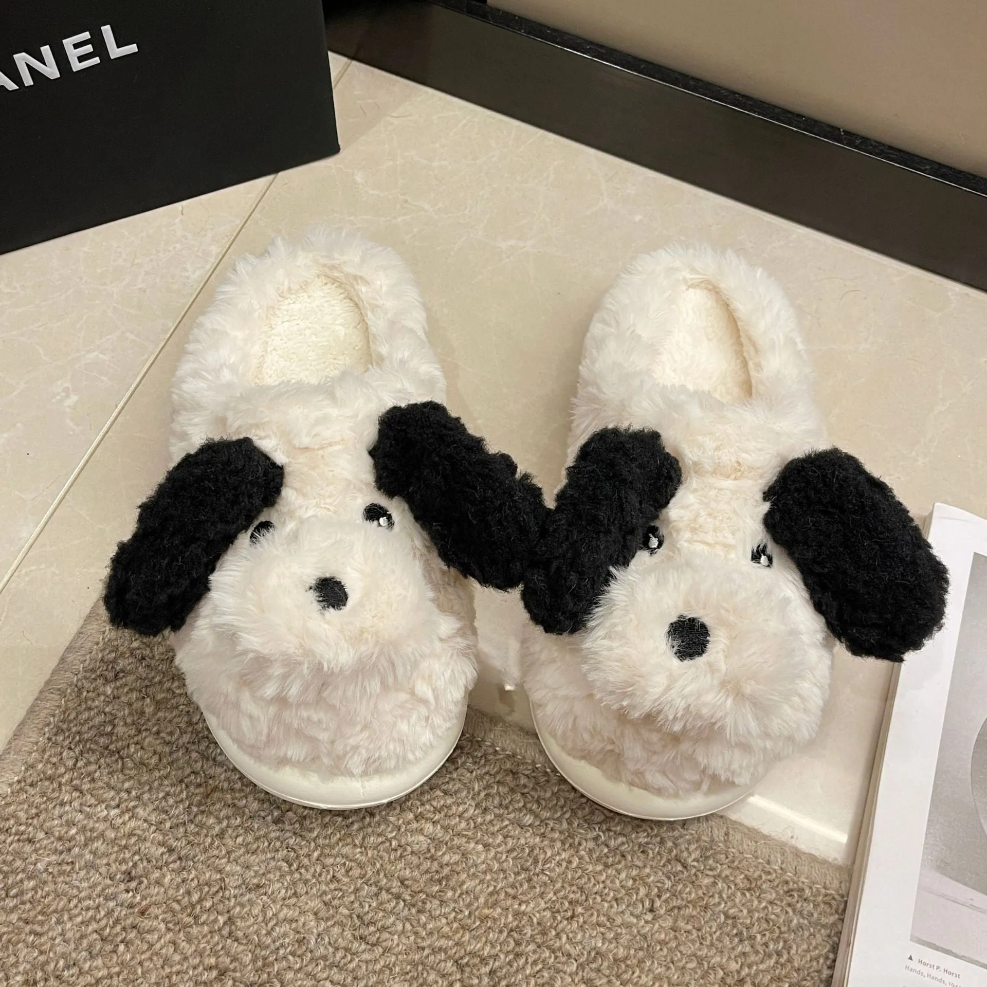 Fuzzy Puppy Plush Slippers | Kawaii Indoor Slippers