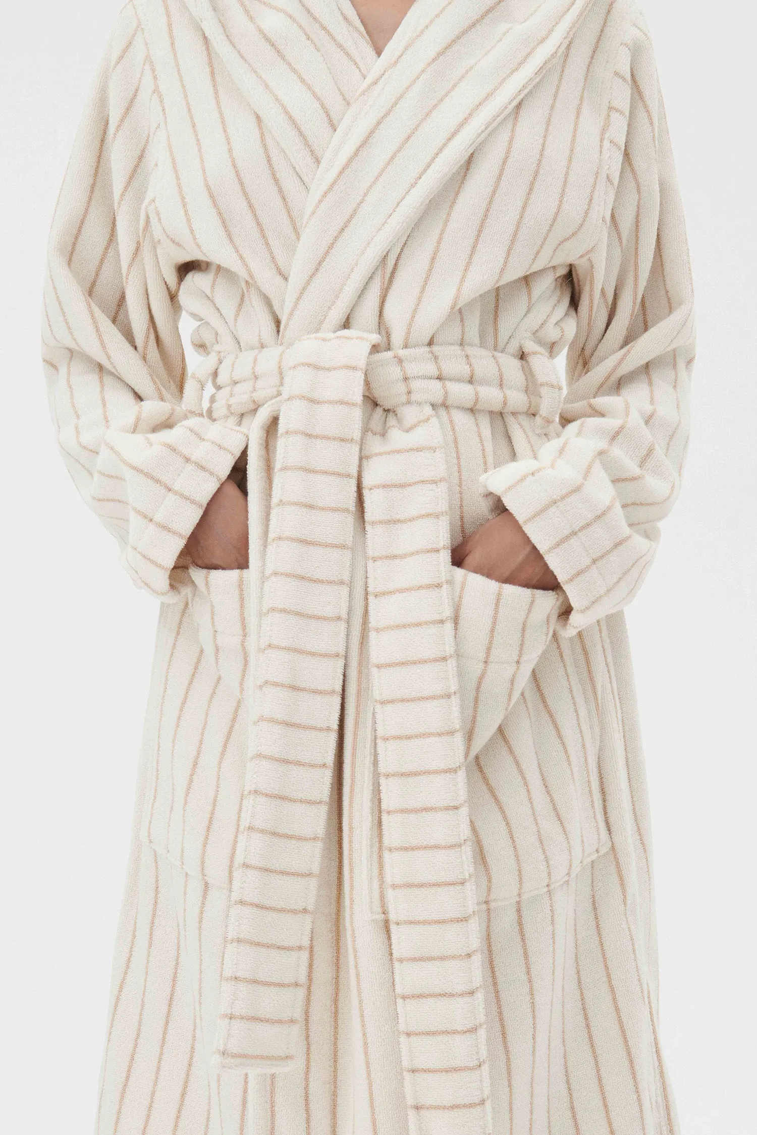 Hooded Bathrobe Sienna Stripe