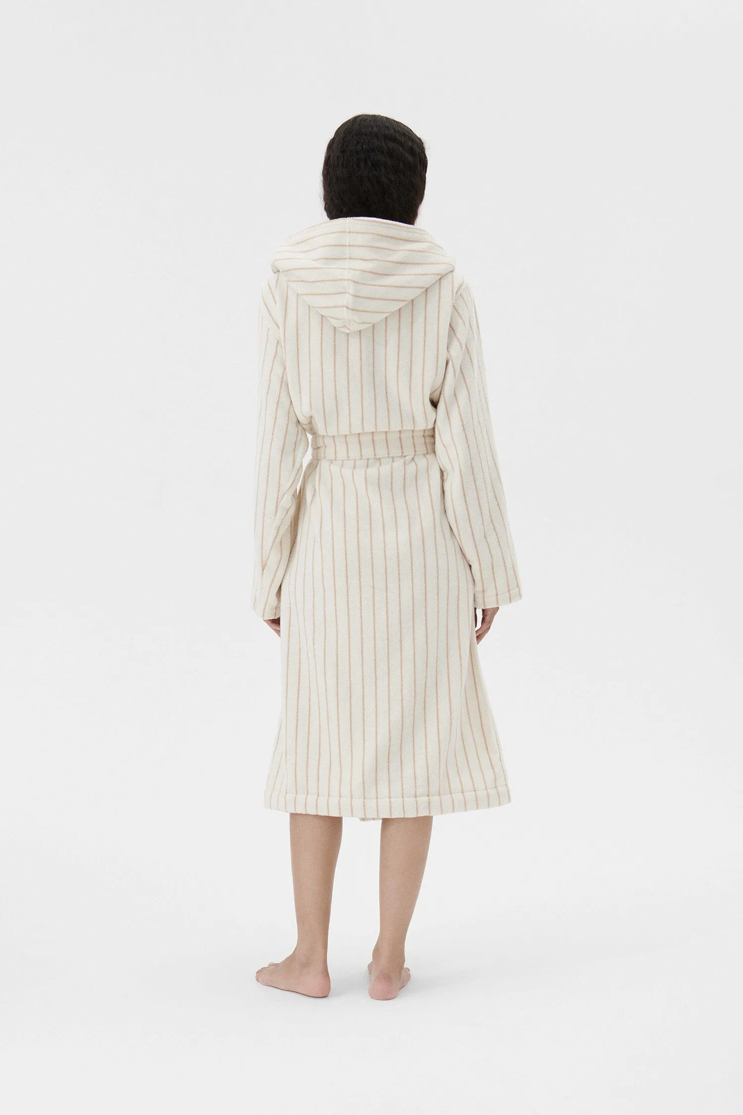 Hooded Bathrobe Sienna Stripe