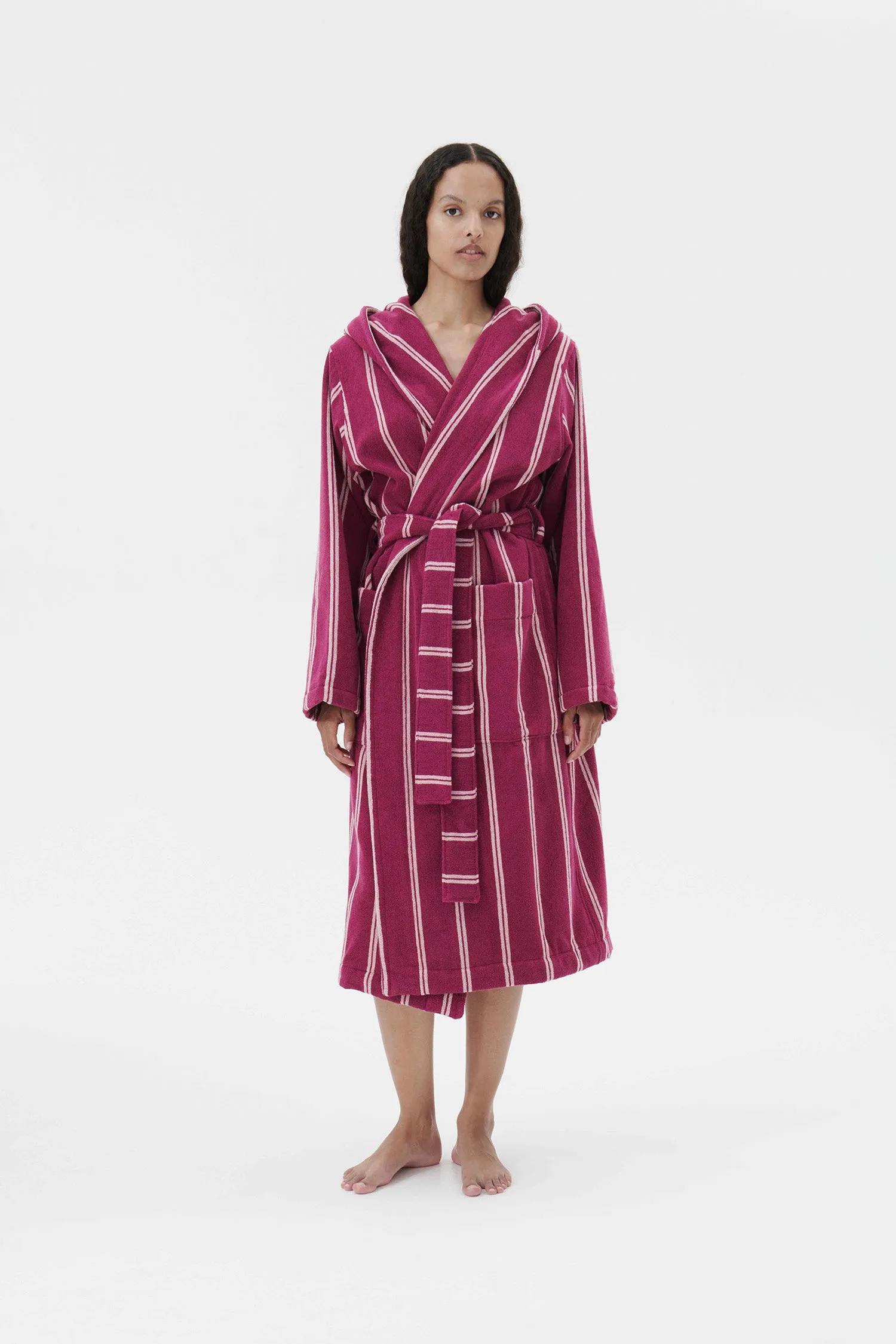 Hooded Bathrobe Venice Stripe