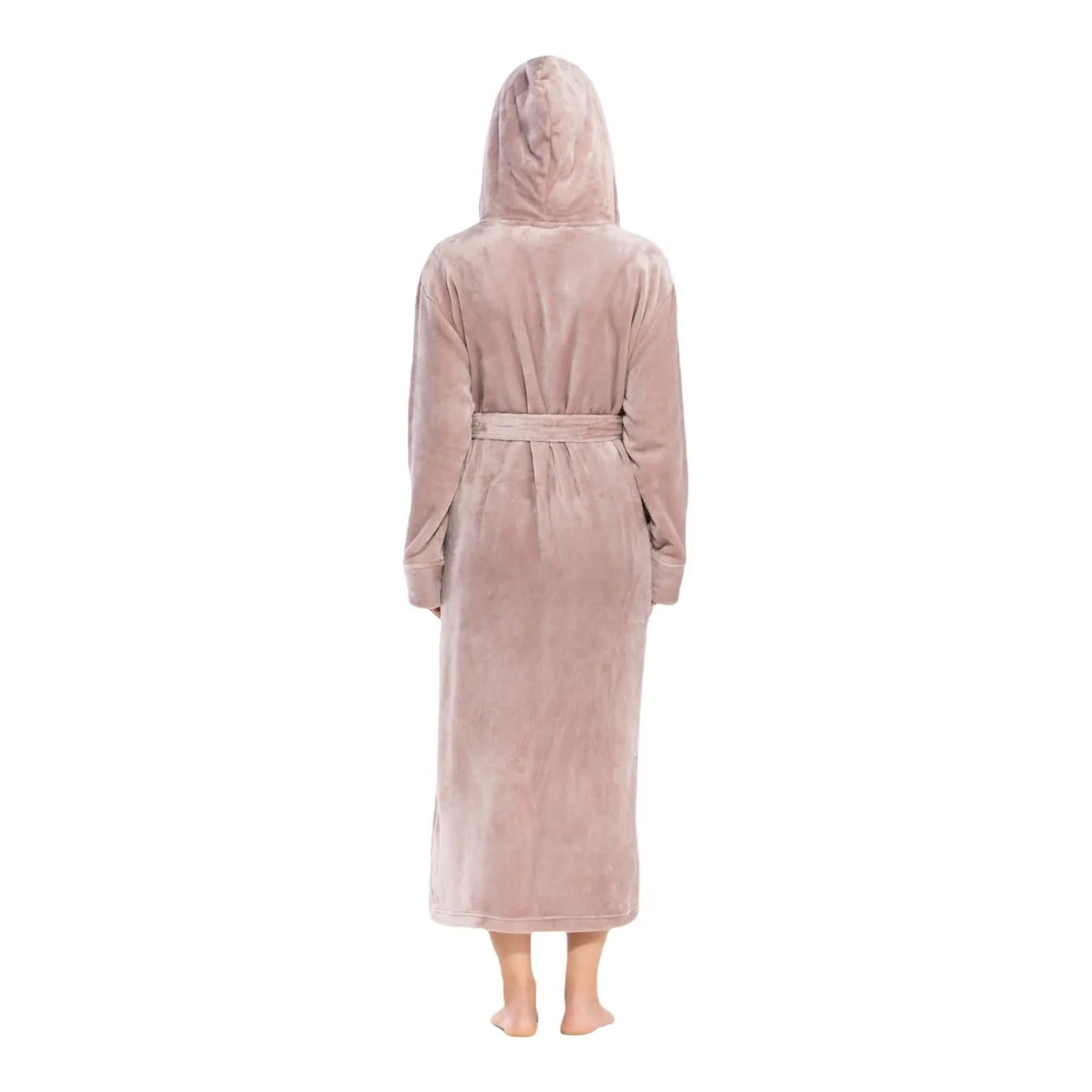 Hooded Plush Bathrobe for Women