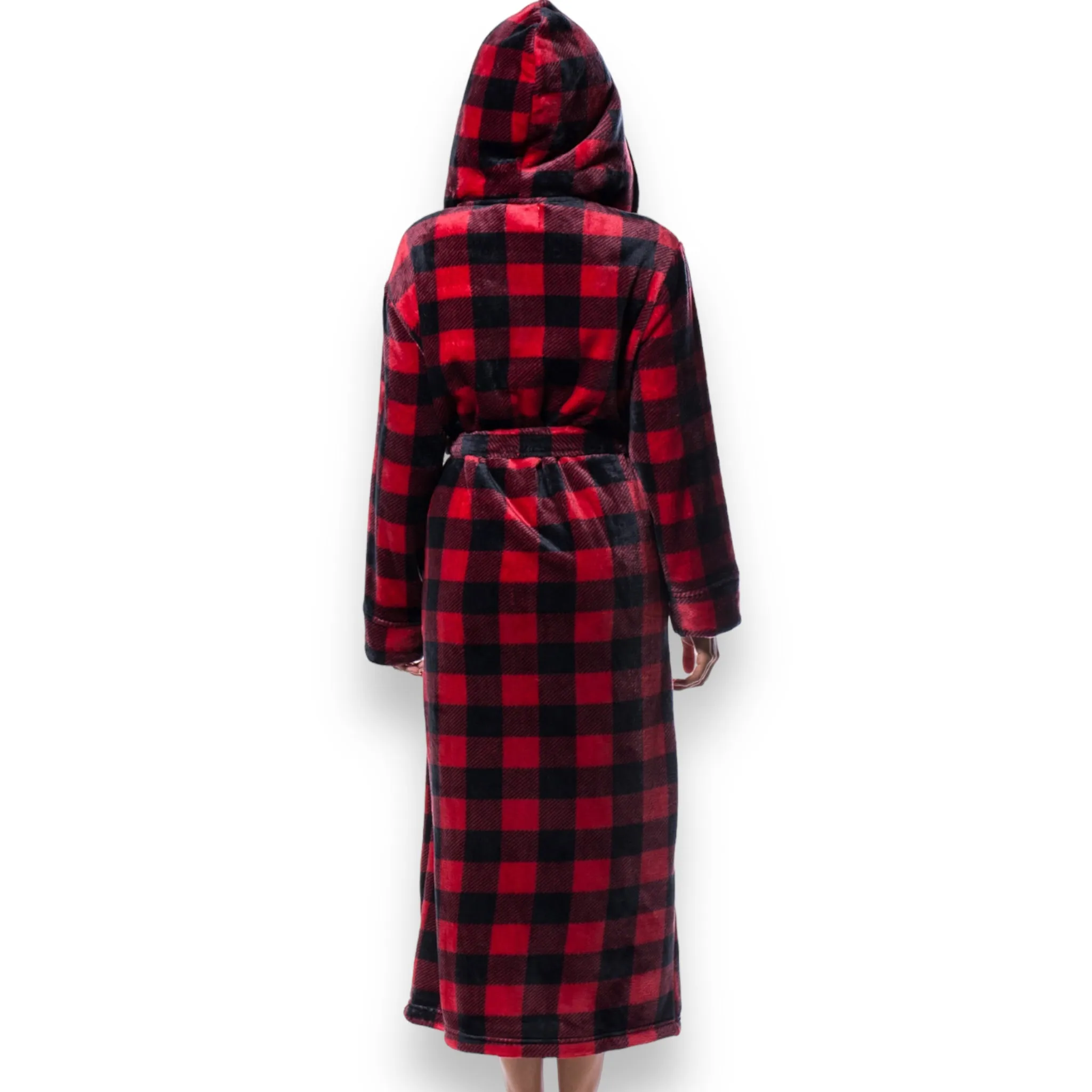 Hooded Plush Bathrobe for Women