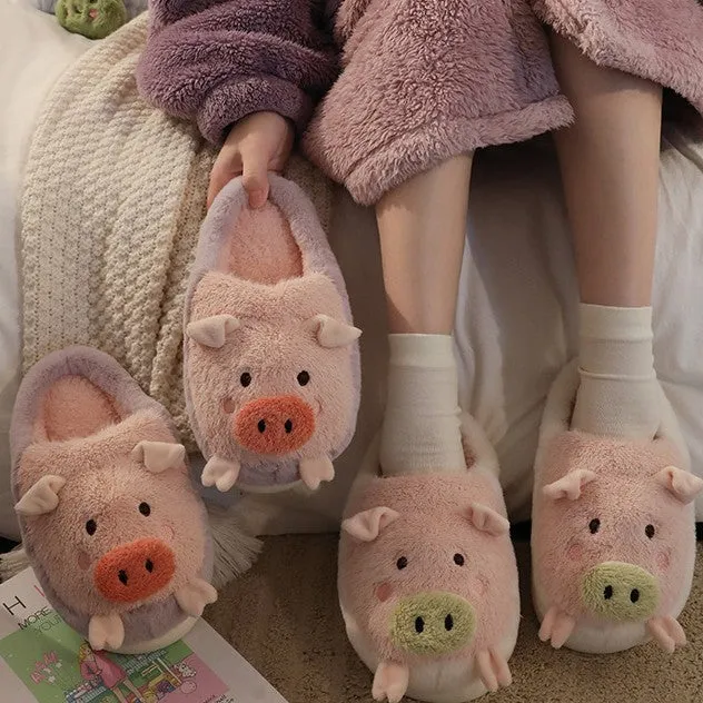 Kawaii Cloudy Pig Plush Slippers