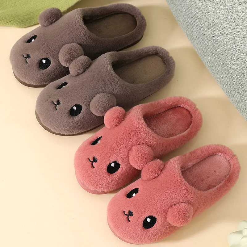 Kawaii Thick-Sole Plush Slippers