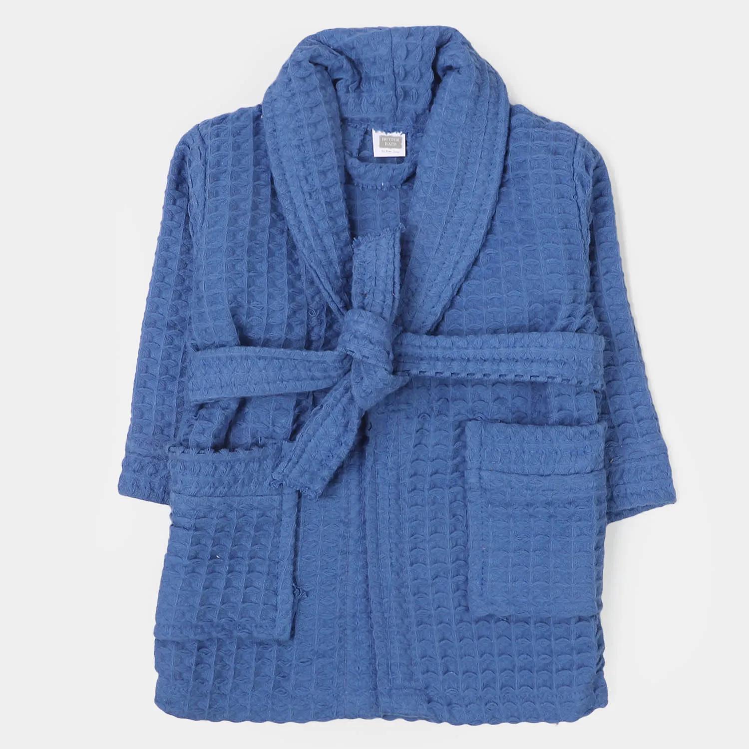 Kids Bathrobe Blue Waffle Plain | 1-4 Years