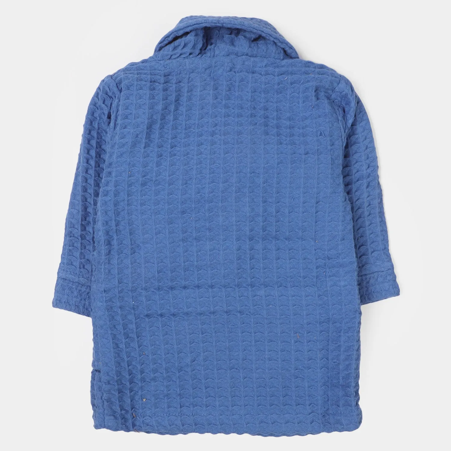 Kids Bathrobe Blue Waffle Plain | 1-4 Years