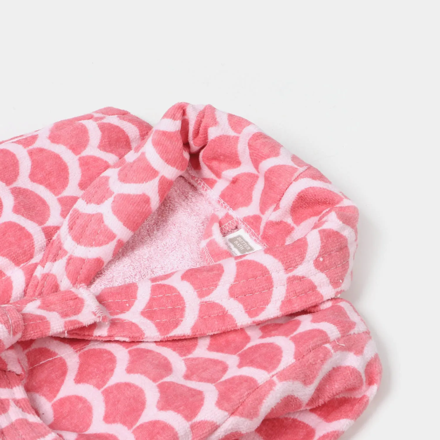 Kids Bathrobe Pink Printed 0-1Years