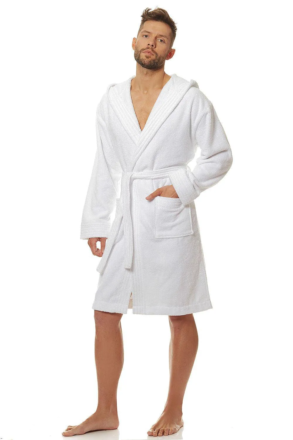 L&L collection men's hooded bathrobe high quality cotton