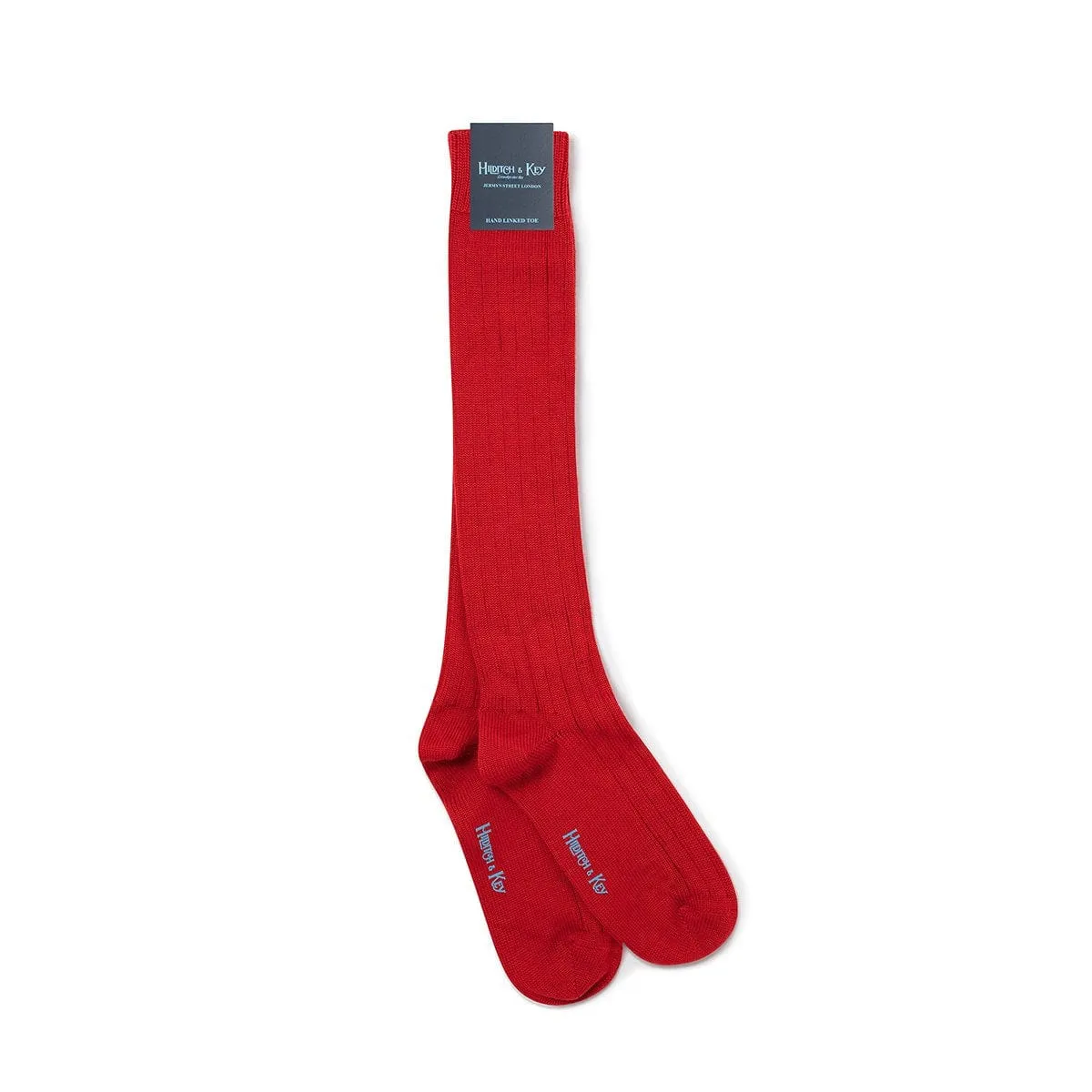 Long Red Heavy Wool Sport Socks