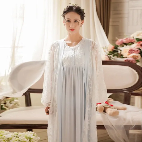 Margaret Lawton's Lace Nightgown & Robe Set