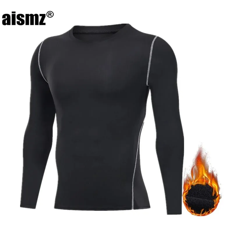 Men Compression Fitness Fleece Man Sport First Layer Underwear Set Second Thermal Men's Skin Long Johns