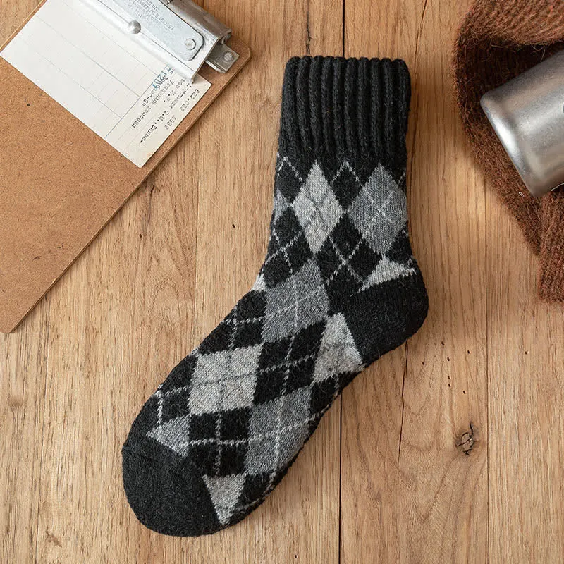 Men's British Style Diamond Argyle Crew Socks