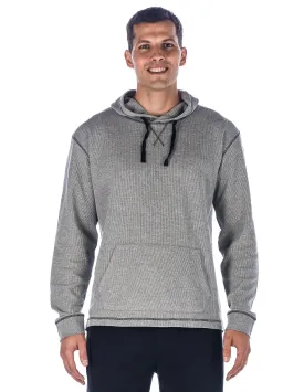 Men's Solid Thermal Lounge Hoodie - with Contrast Stitching