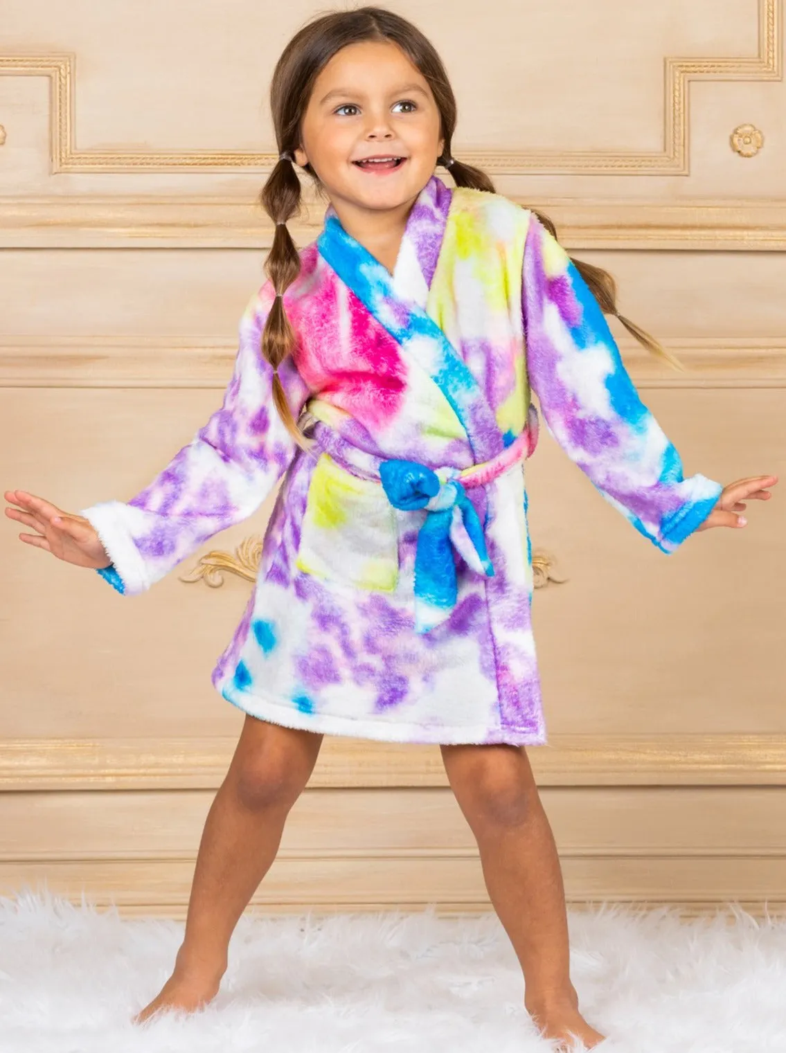 Mommy And Me Tie Dye Rainbow Bathrobe