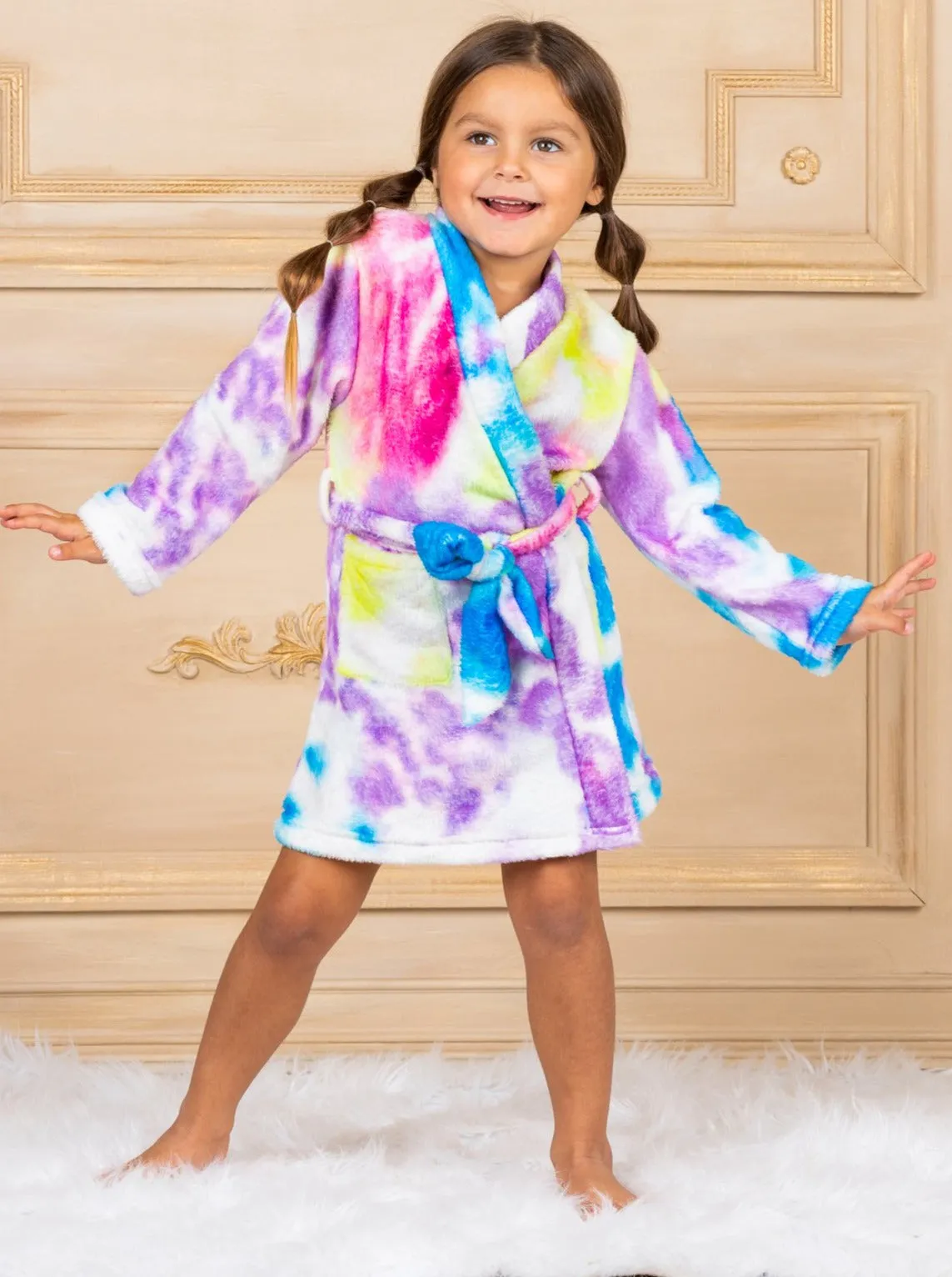 Mommy And Me Tie Dye Rainbow Bathrobe