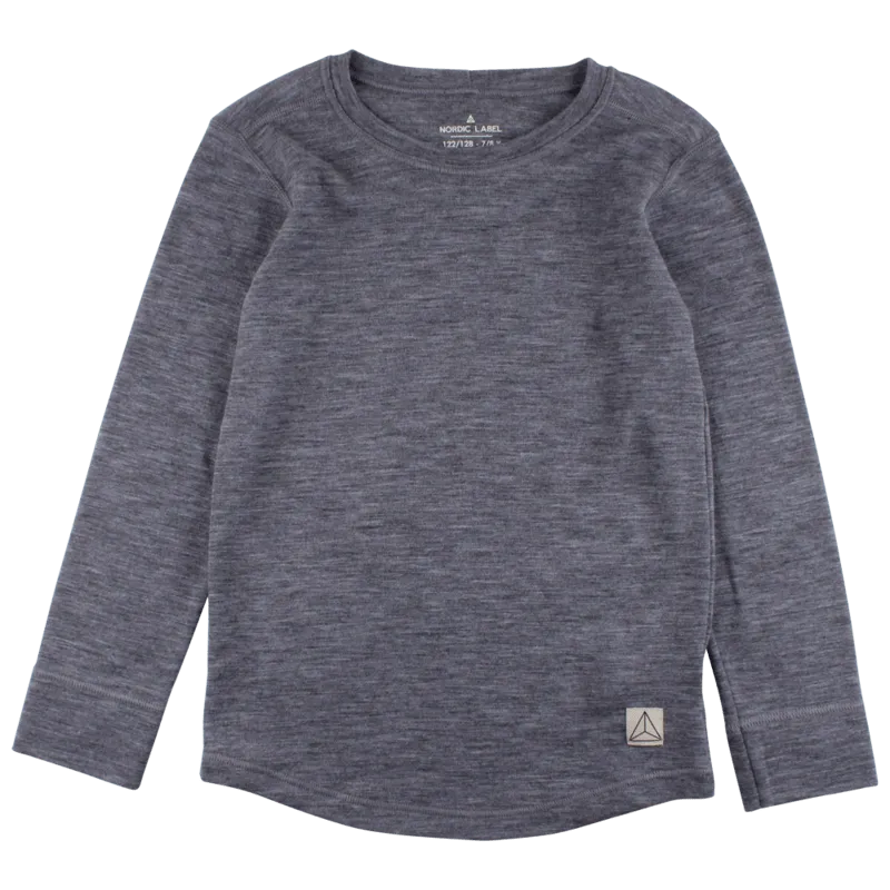 Nordic Label Wool Base Layer Top: Dark Grey Melange