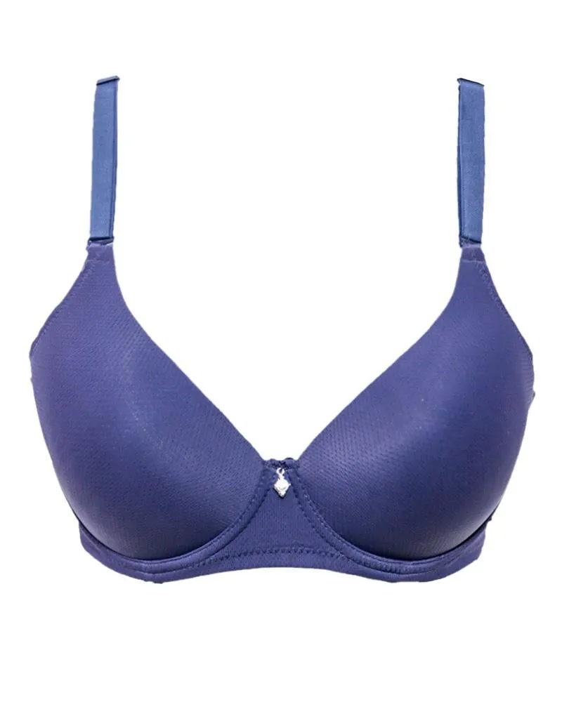 Plus Size Best Bra's SH2135 Blue - Single Padded , Wired Bra - By Sister Hood