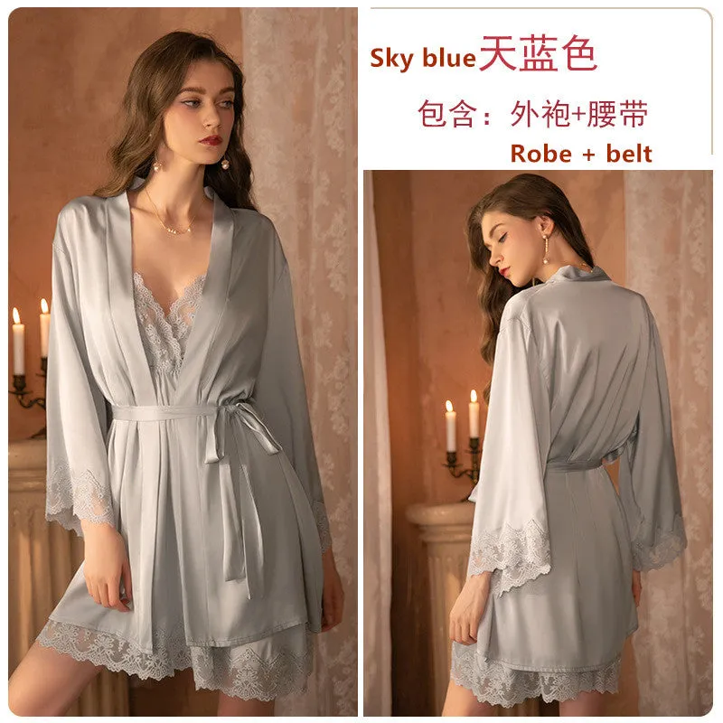 Plus Size Ice Silk One-piece Nightgown 267