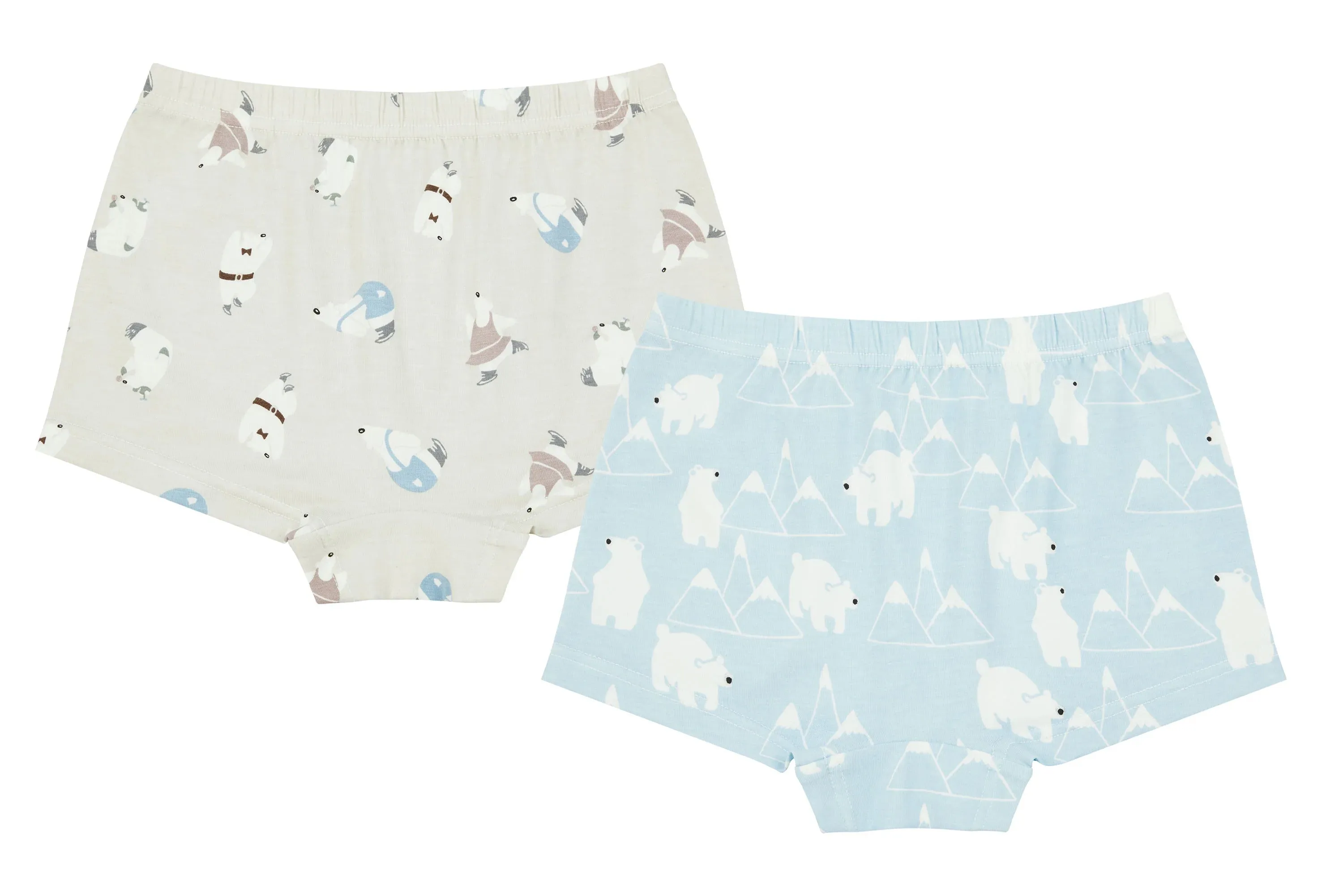 Polar Bear Bamboo Girls Boy Short Underwear - 2 Pack