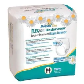 Presto Supreme Protective Underwear Medium 32" to 44" Waist Maximum Absorbency White Pack of 20