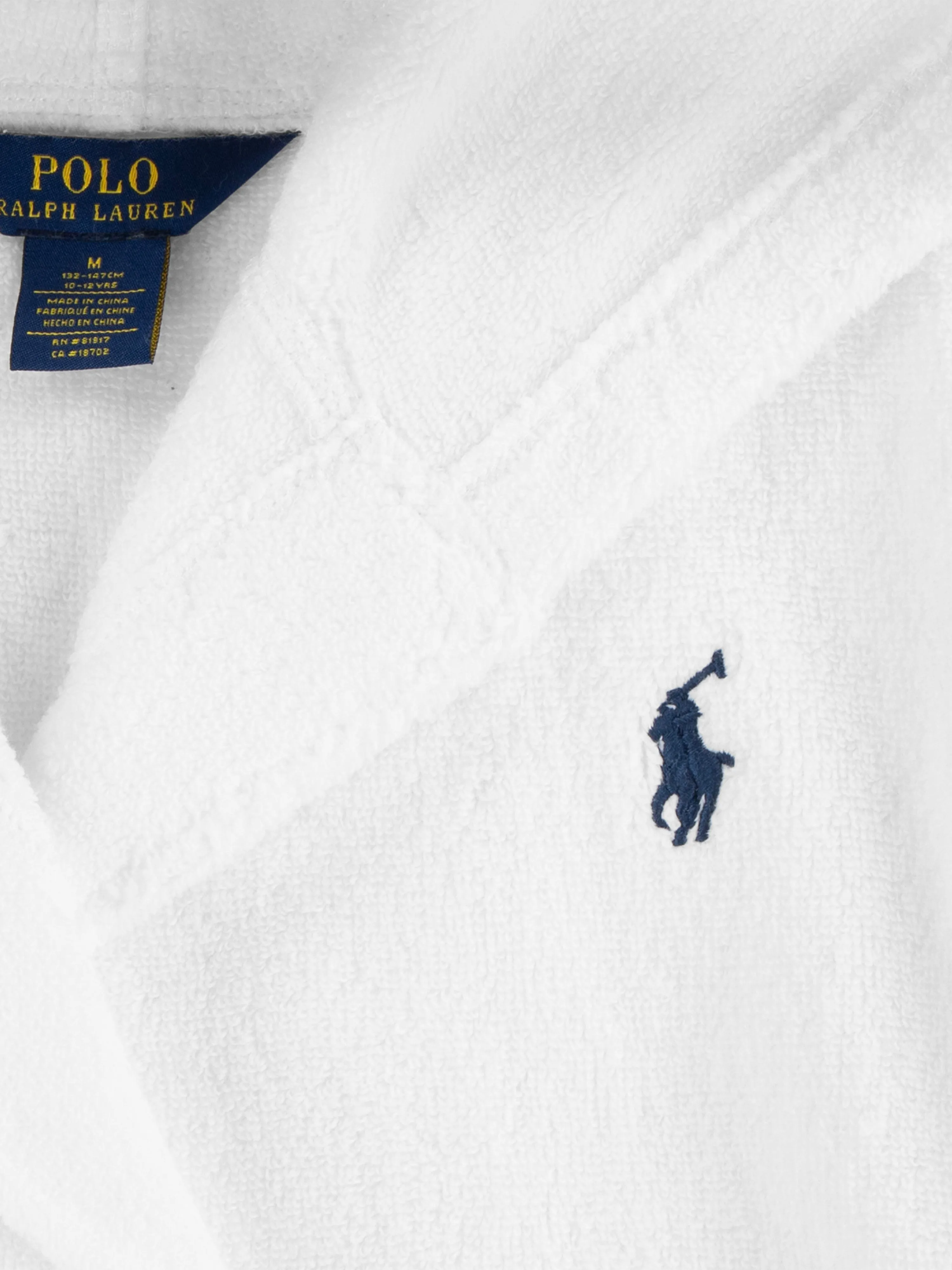 Ralph Lauren Kids Hooded Plush Terry Bathrobe in White