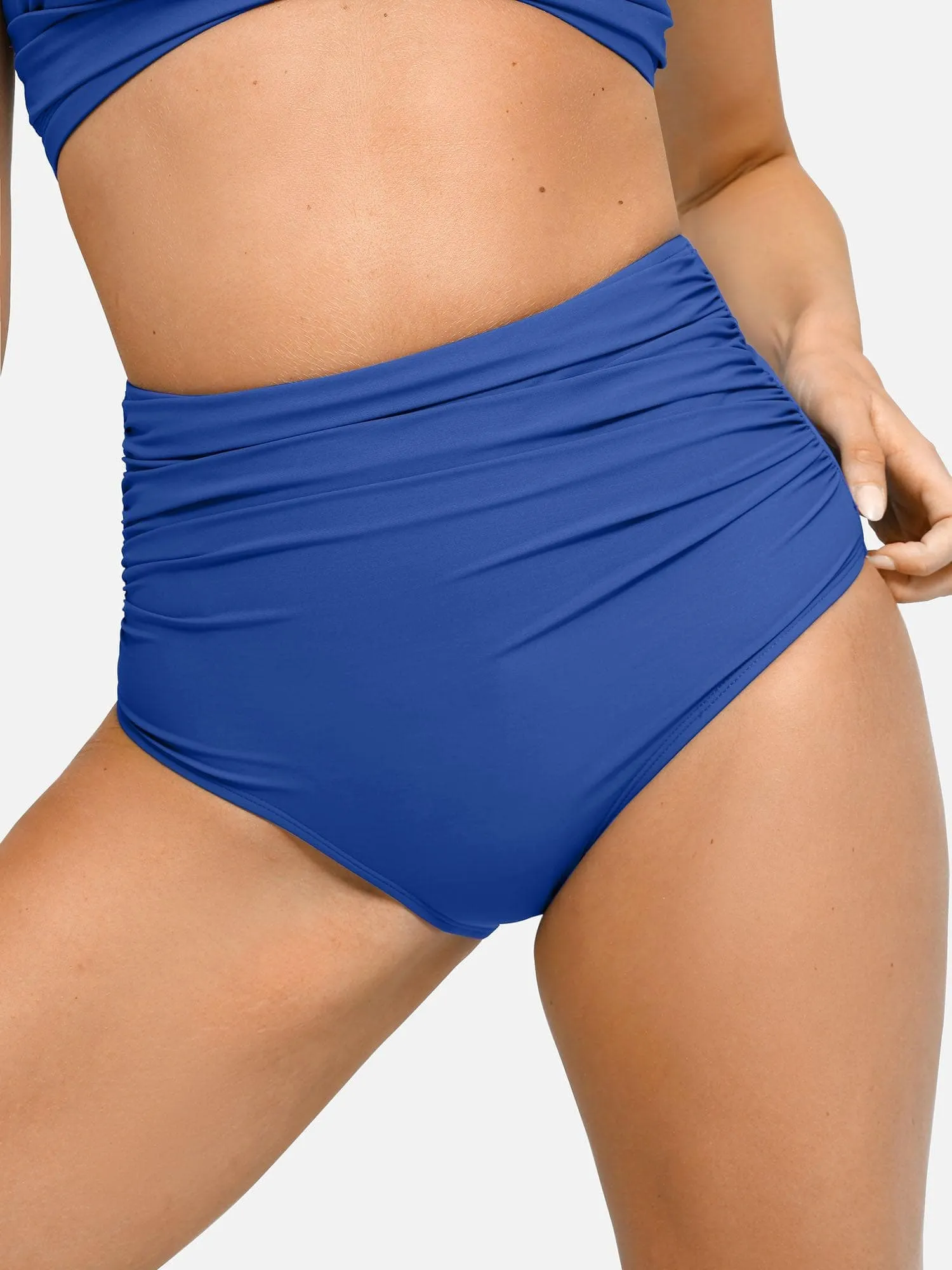 Shapewear Ruched High-Waist Sculpting Bikini Bottom