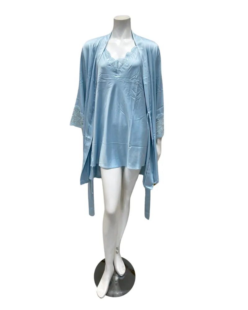 T90484 T90482 Kit Blue Chemise & Kimono Set