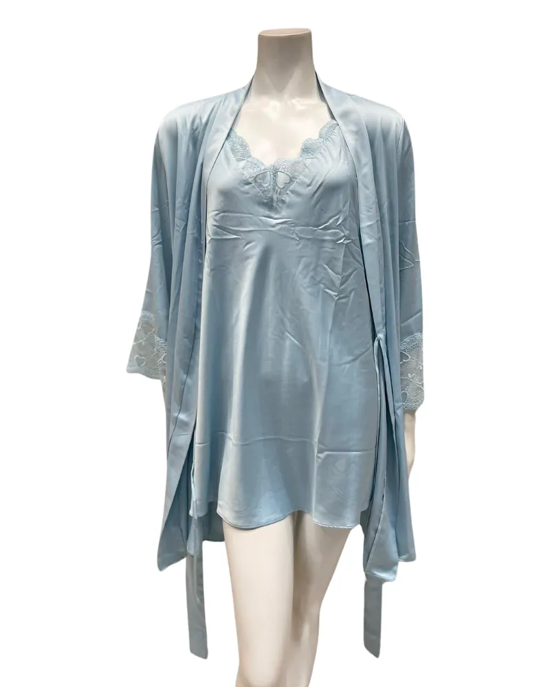 T90484 T90482 Kit Blue Chemise & Kimono Set