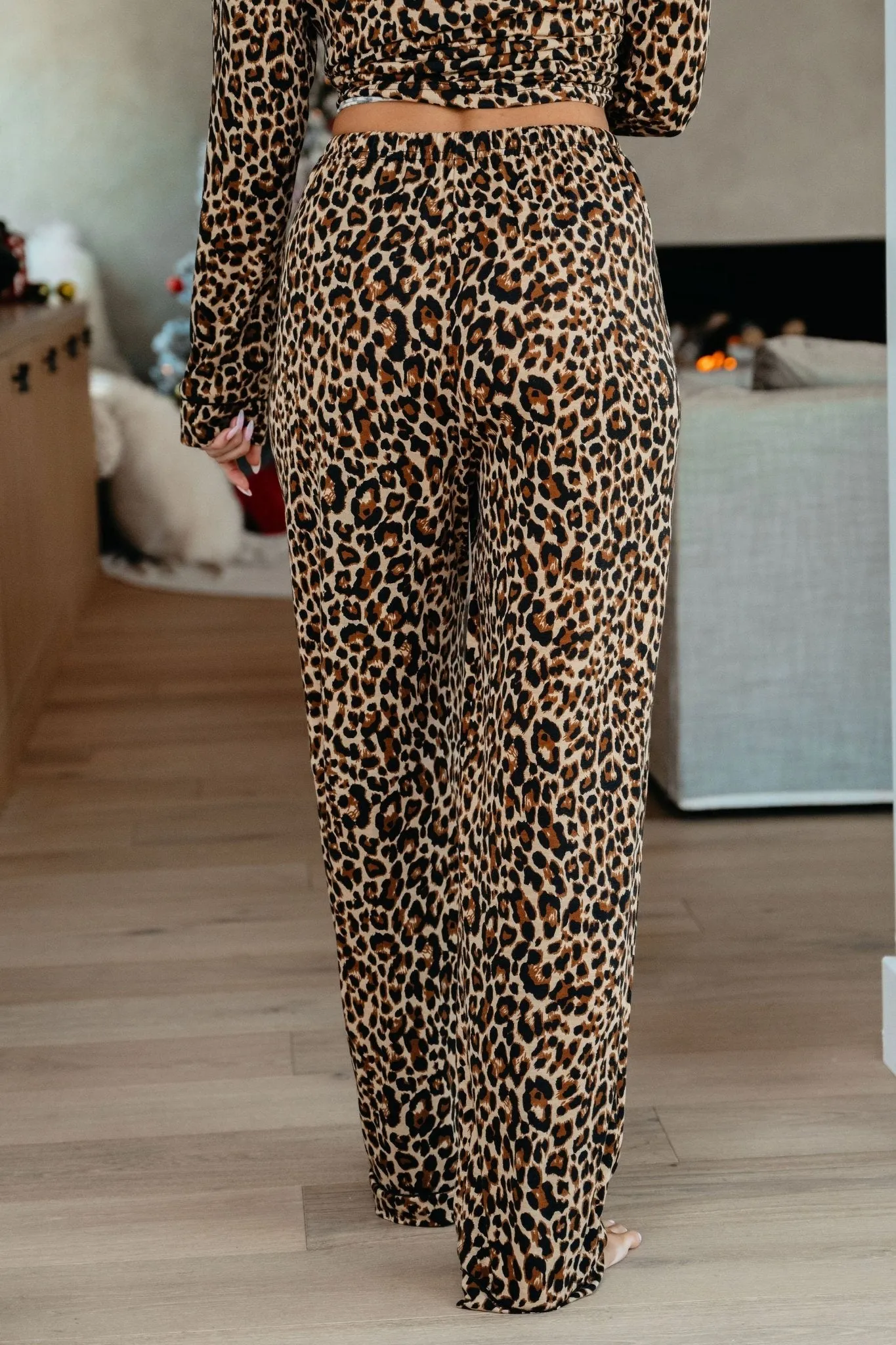 Tan Leopard Print Pajama Set