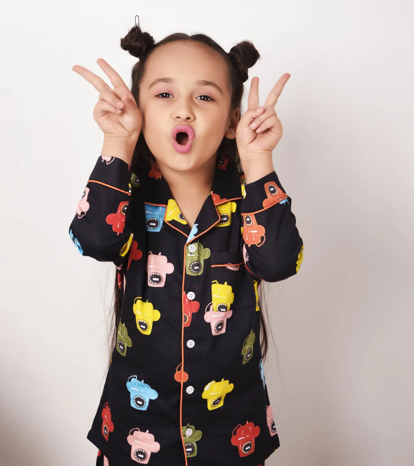 Telephone Printed Girls Nightsuit Set