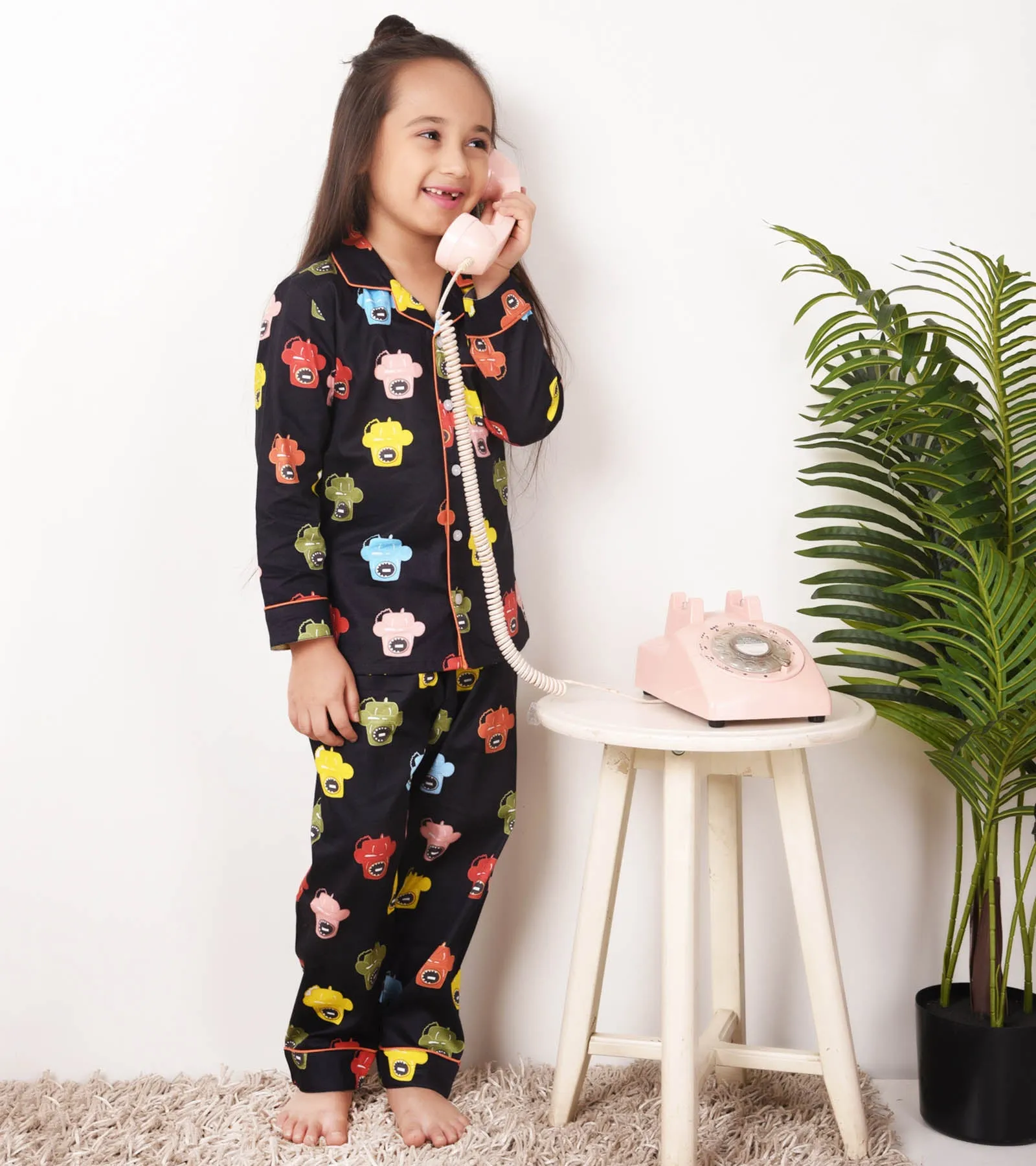 Telephone Printed Girls Nightsuit Set